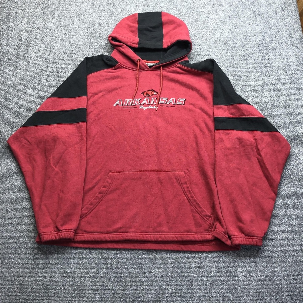 Arkansas Razorbacks Hoodie Sweatshirt Mens XL Red NCAA Football Active